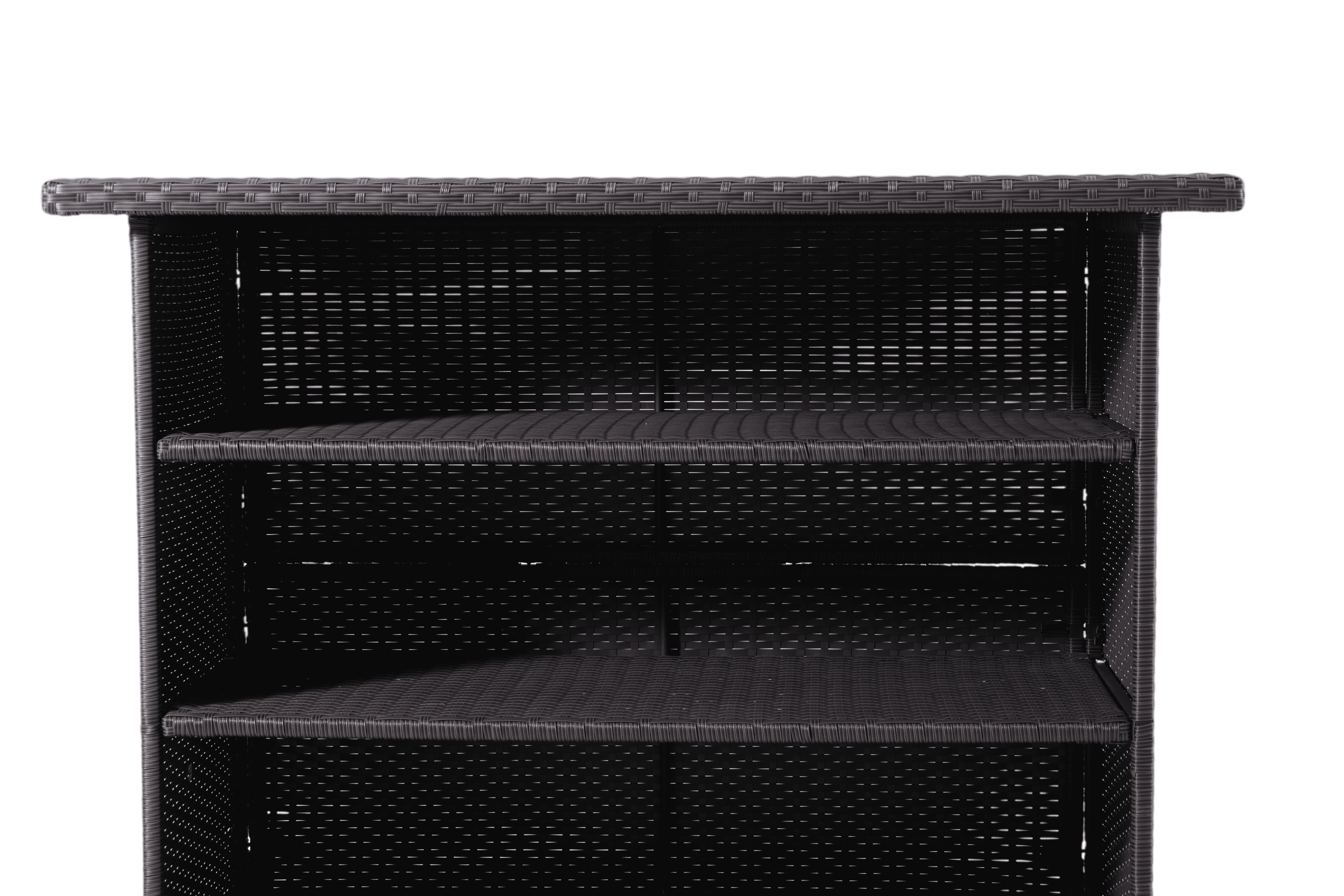Practical Multi-Tier Wicker Storage Shelving Unit