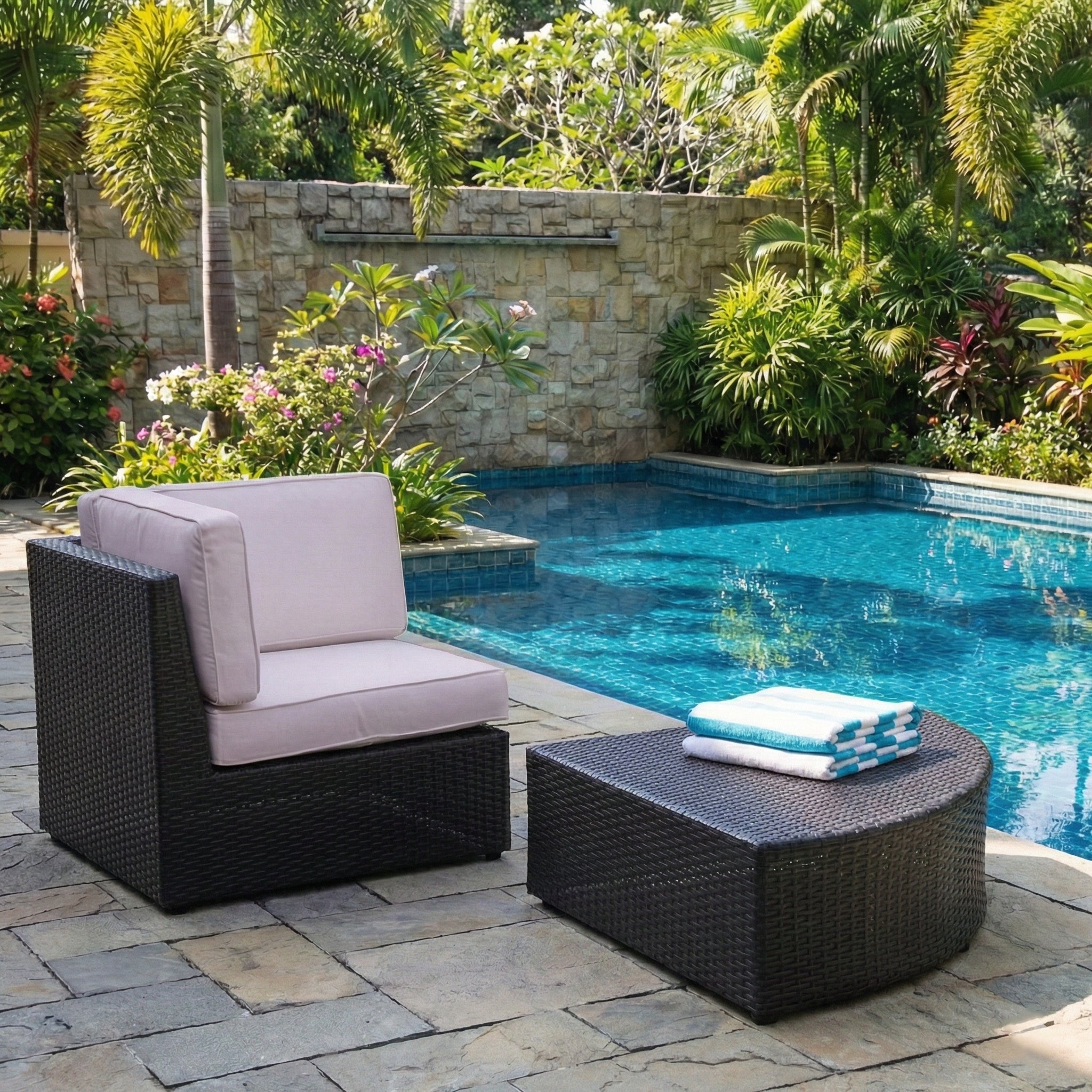 Contemporary Corner Modular Outdoor Woven Rattan Sofa Set