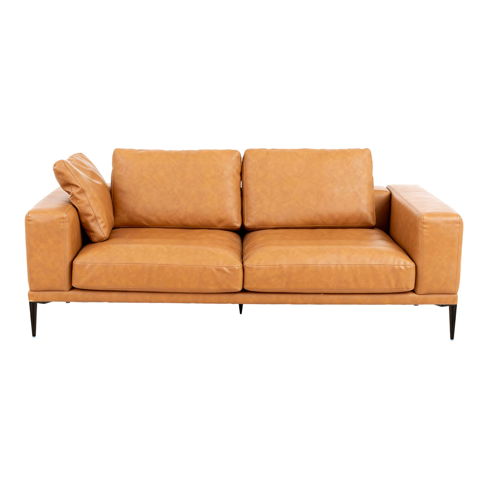 Modern for comfy, faux leather sofa, deep seat sofas (brown)