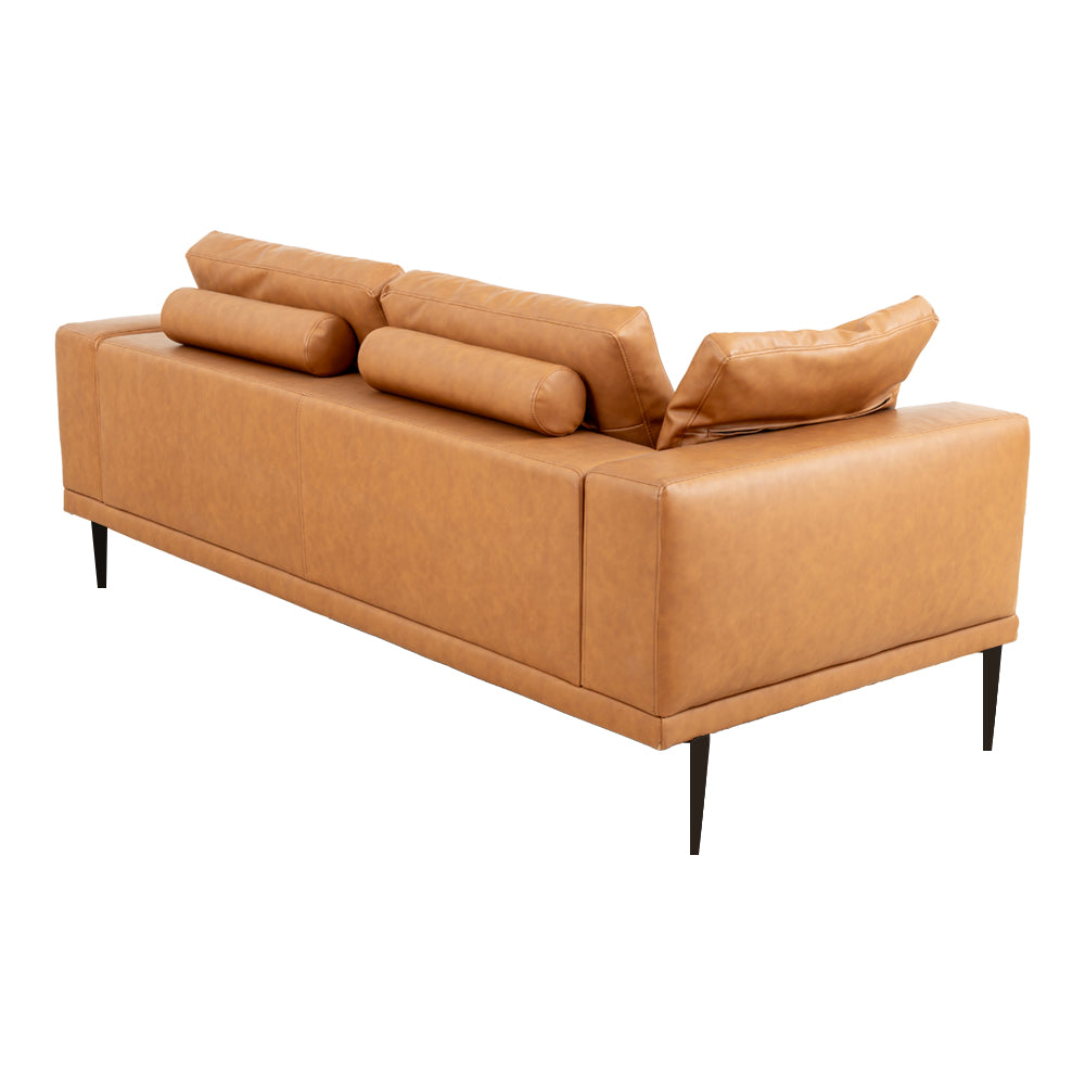 Modern for comfy, faux leather sofa, deep seat sofas (brown)