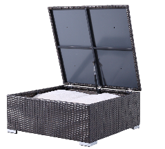 Functional Woven Rattan Outdoor Storage Chest with Lid