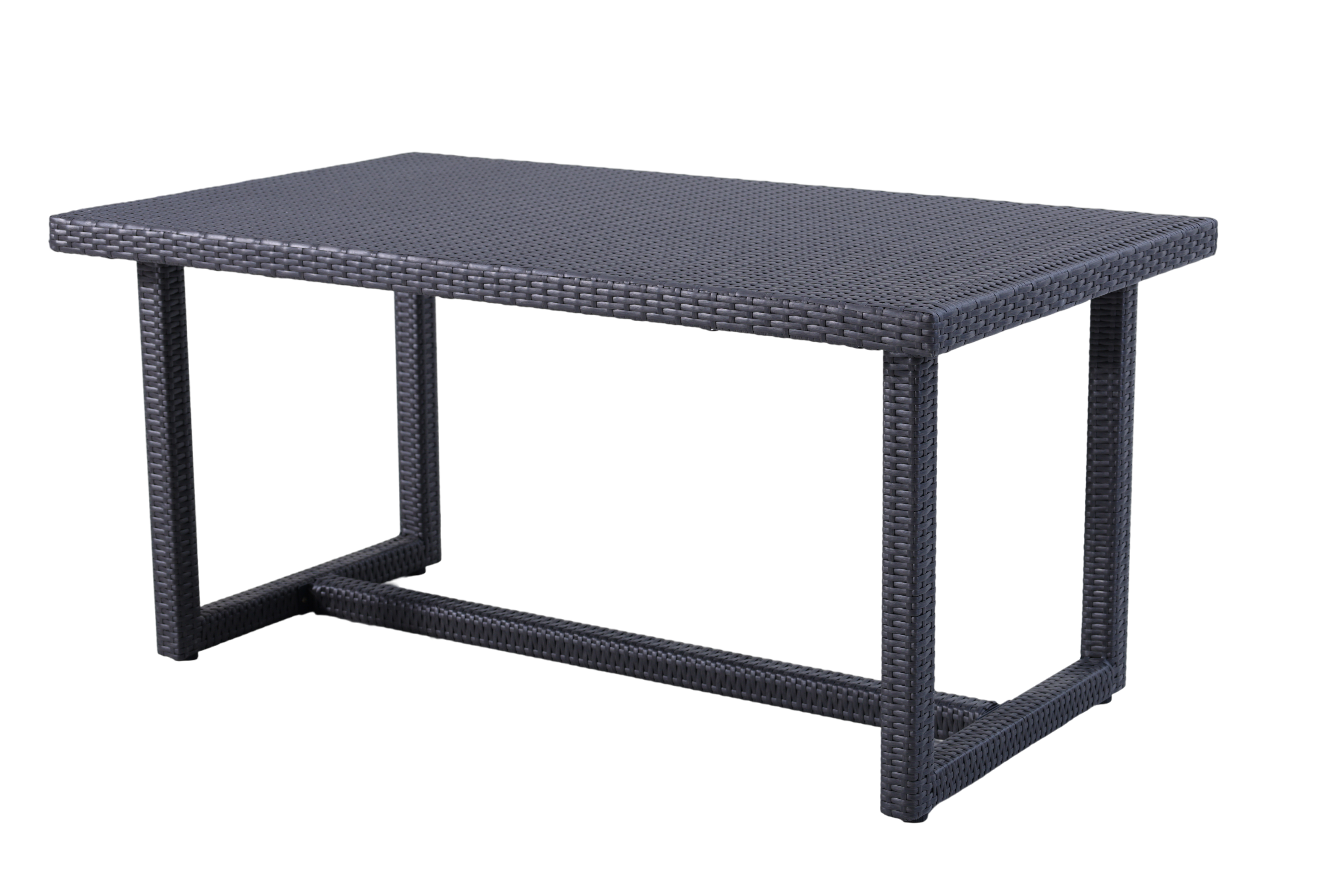 Sleek Rectangular Outdoor Woven Rattan Dining Table