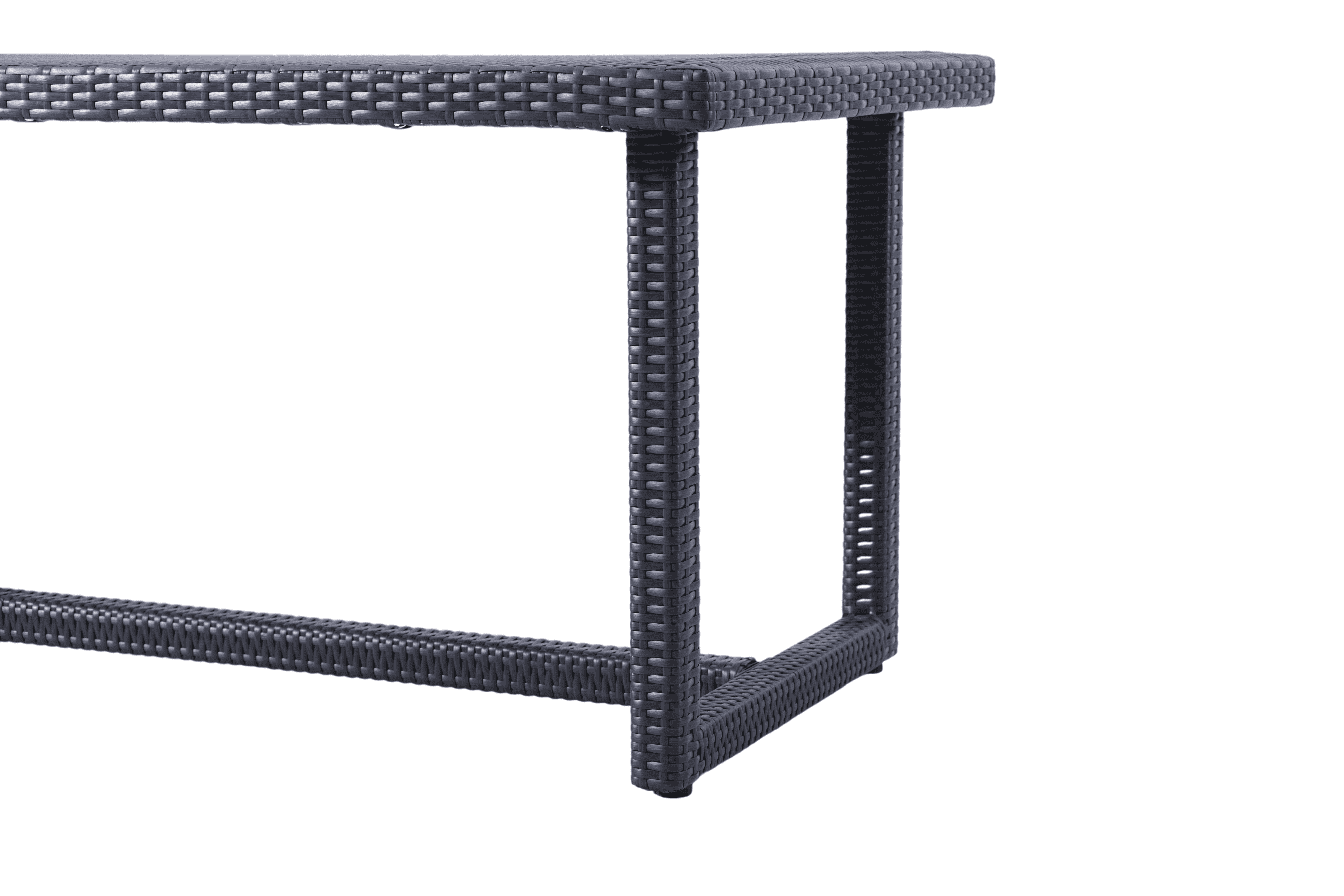 Sleek Rectangular Outdoor Woven Rattan Dining Table