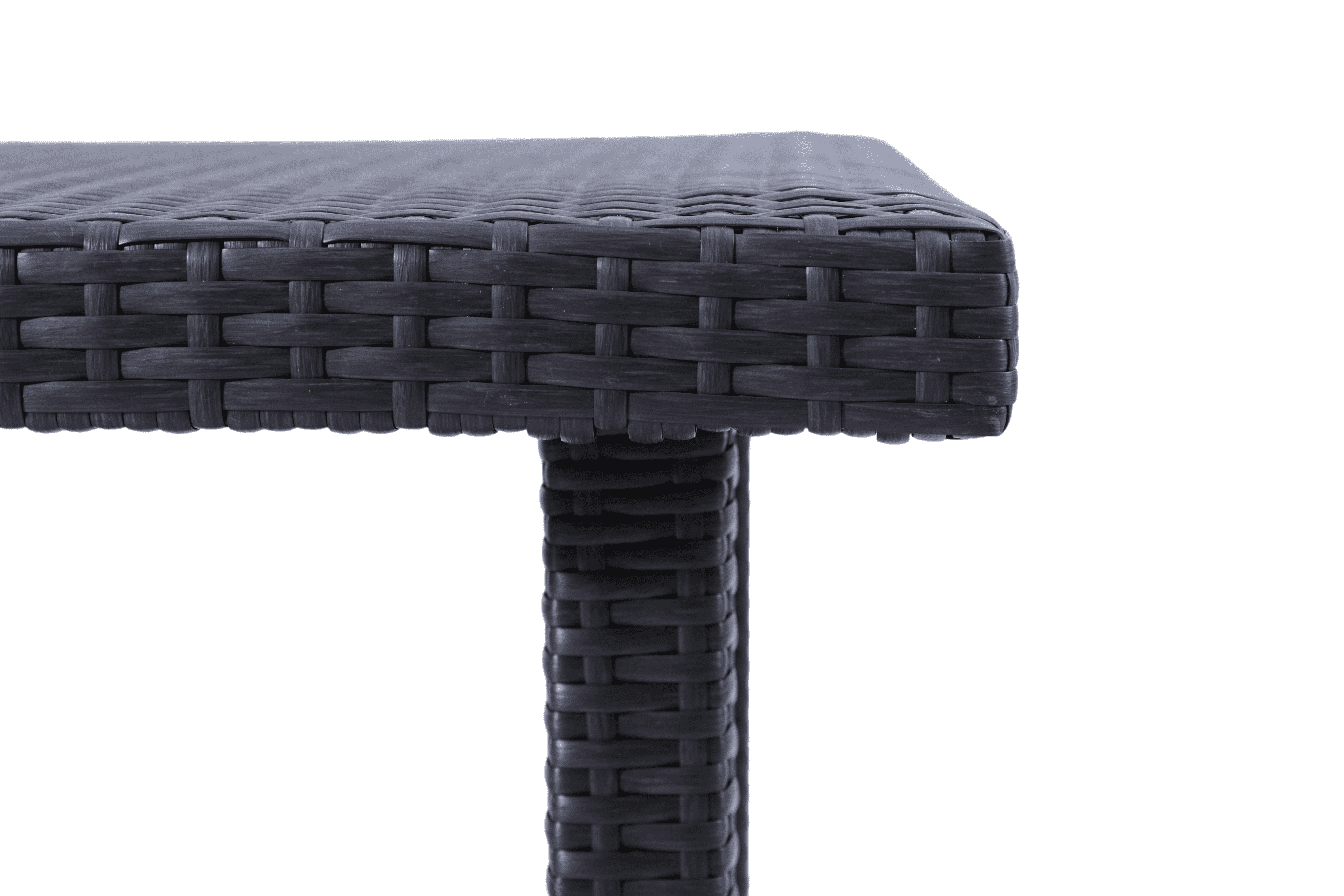 Sleek Rectangular Outdoor Woven Rattan Dining Table