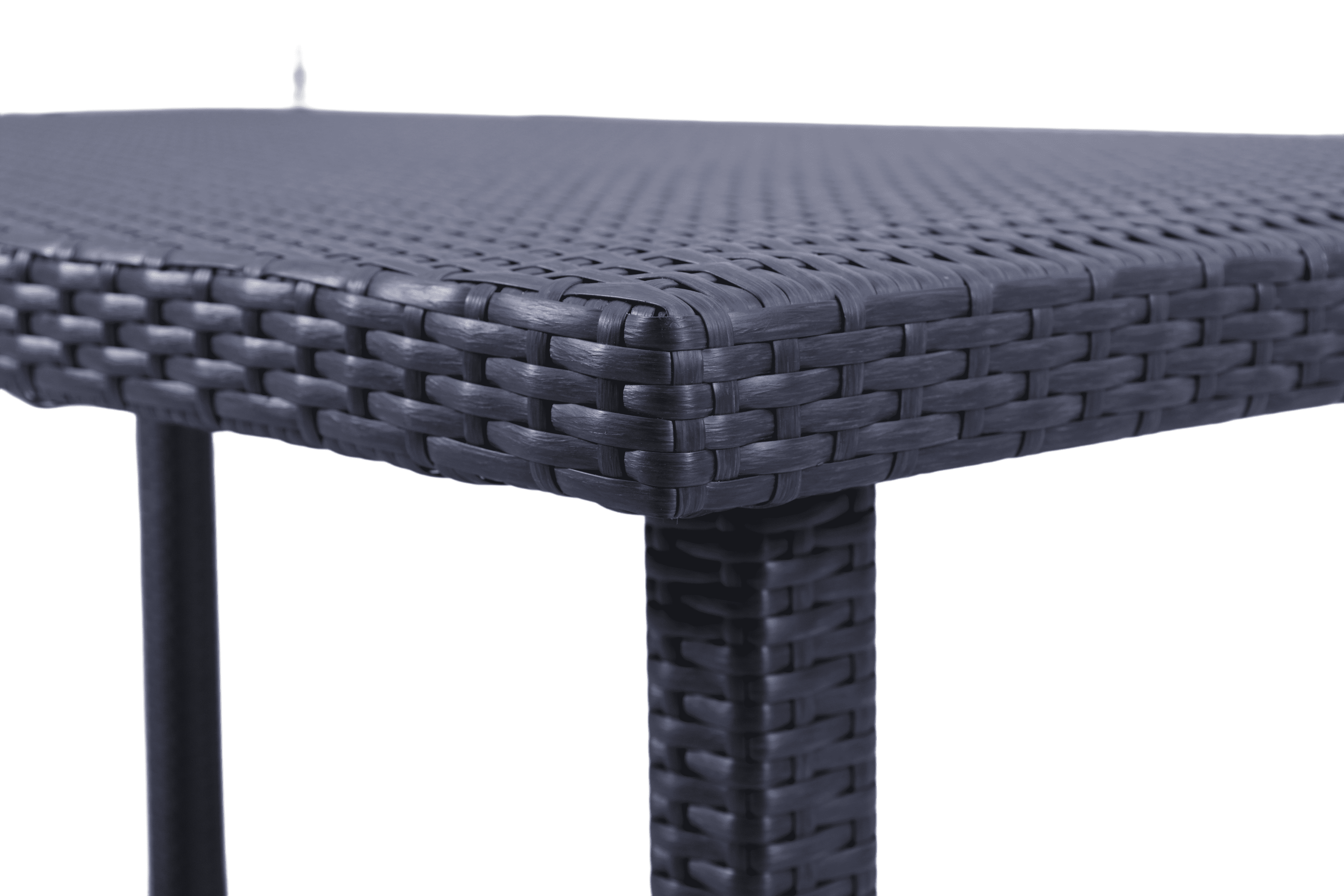 Sleek Rectangular Outdoor Woven Rattan Dining Table