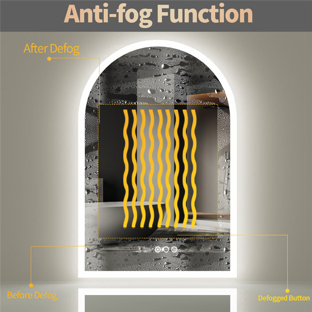 Arch-Shape LED Bathroom Mirror Superbright Anti-fog Vanity Mirror