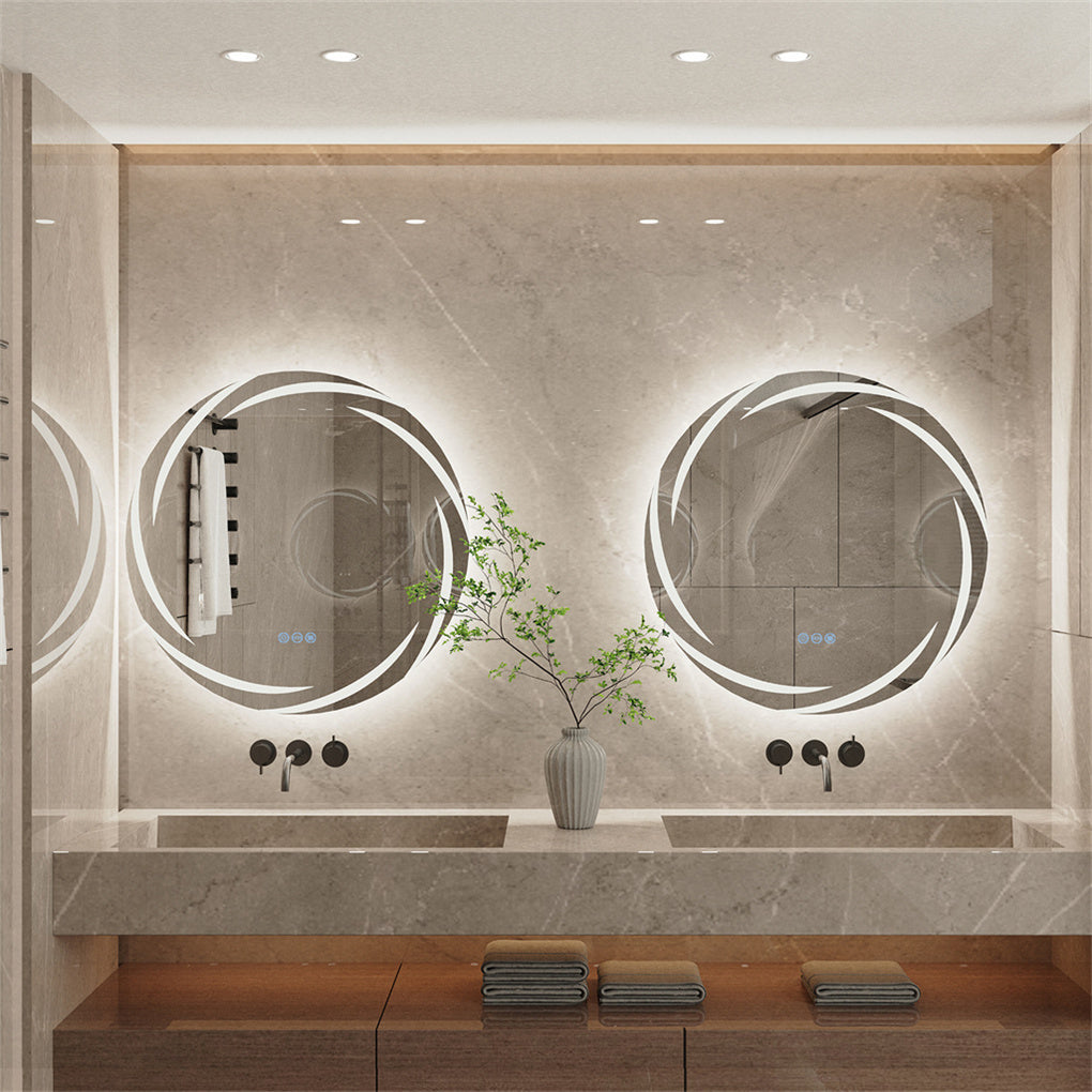 Anti-fog LED Bathroom Mirror Backlit HD Vanity Mirror Shatterproof