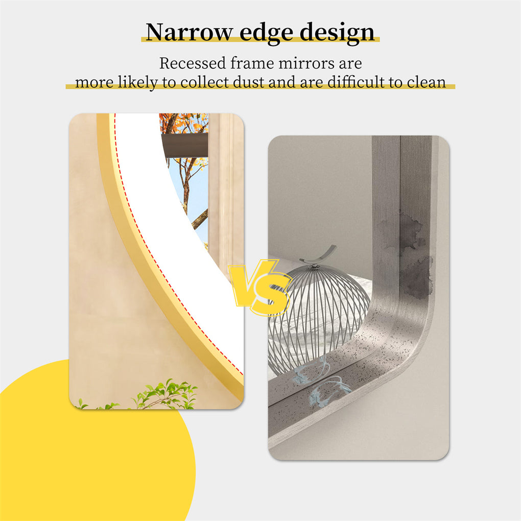 Gold Frame Oval LED Bathroom Mirror Anti-Fog Smart Vanity Mirror