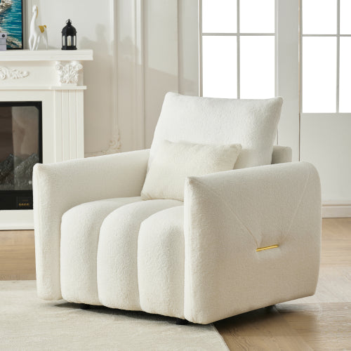 35 "Teddy fabric sofa, modern lounge chair, upholstered with a pillow