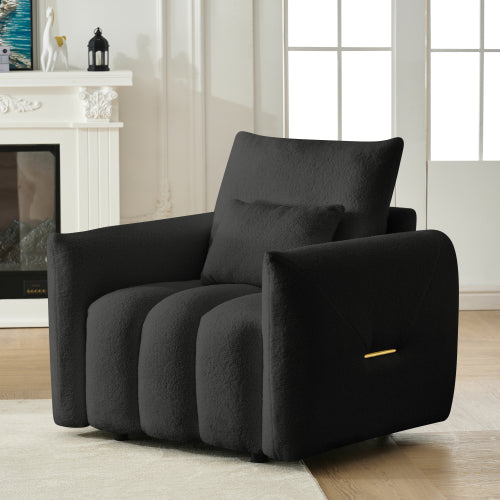 35 "Teddy fabric sofa, modern lounge chair, upholstered with a pillow