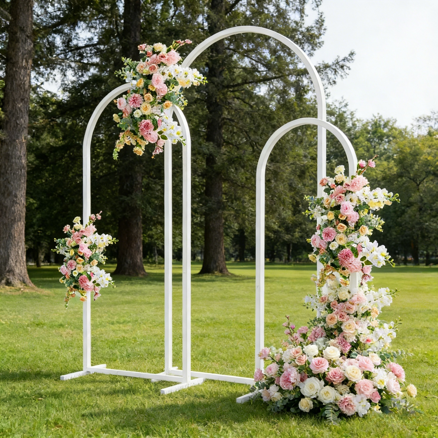 Set of 3 Wedding Arch Backdrop Stand Metal Frame for Ceremony Party