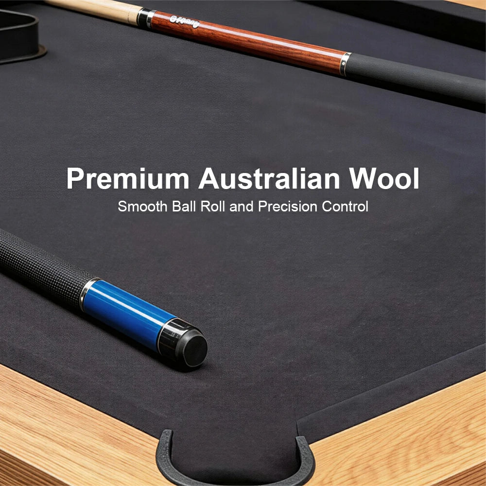 Pool Table with Ball Return and Wool Cloth, Full Accessories, 8ft