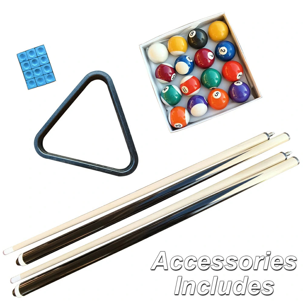 Pool Table with Ball Return and Wool Cloth, Full Accessories, 8ft
