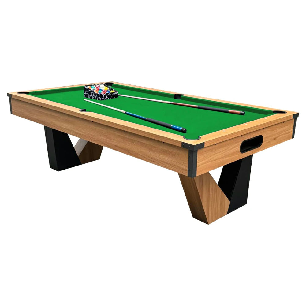 Pool Table with Ball Return and Wool Cloth, Full Accessories, 8ft