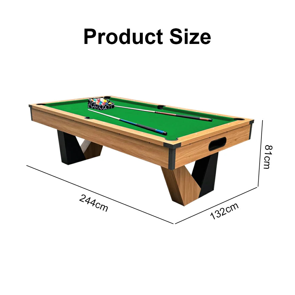 Pool Table with Ball Return and Wool Cloth, Full Accessories, 8ft