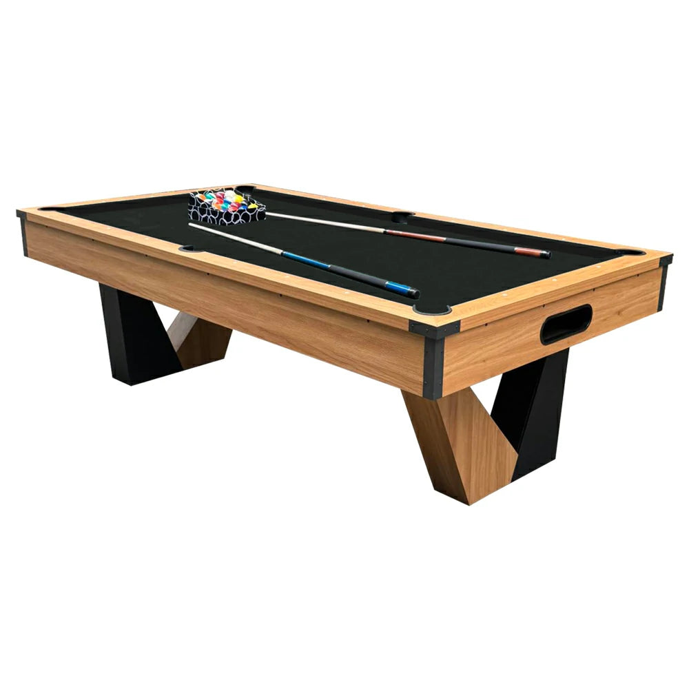 Pool Table with Ball Return and Wool Cloth, Full Accessories, 8ft