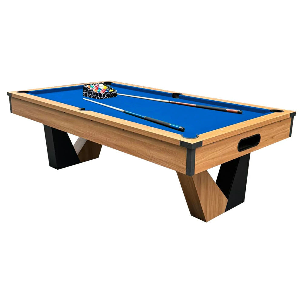 Pool Table with Ball Return and Wool Cloth, Full Accessories, 8ft