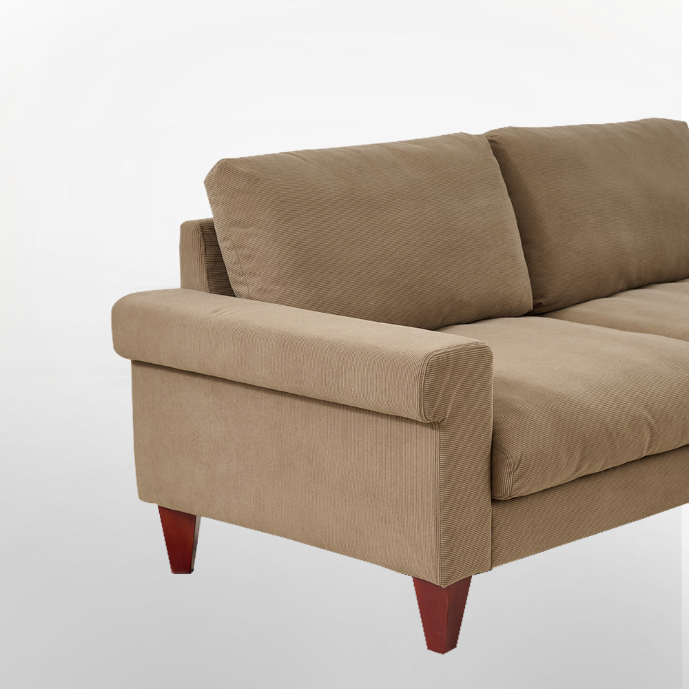 Modern minimalist double seat fabric sofa (light brown)