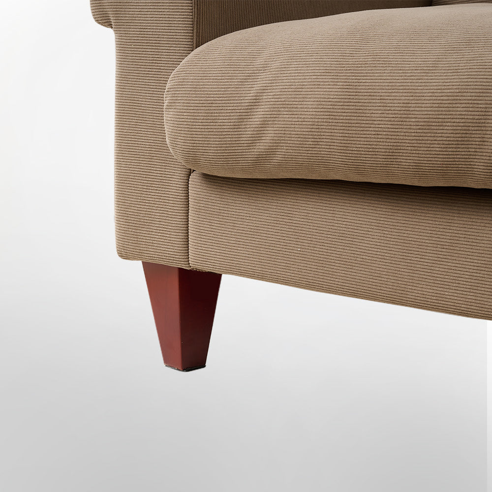 Modern minimalist double seat fabric sofa (light brown)