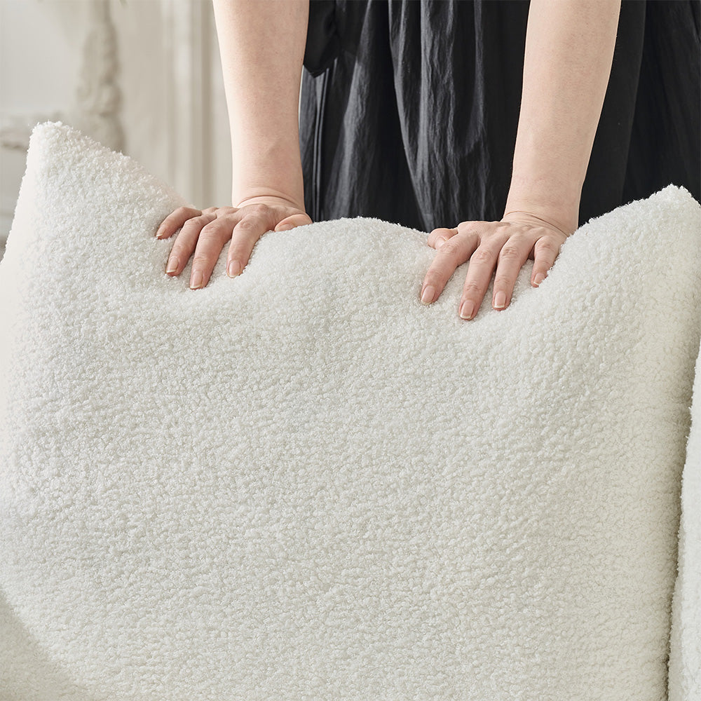 92-inch high-quality teddy fur fabric corner sofa