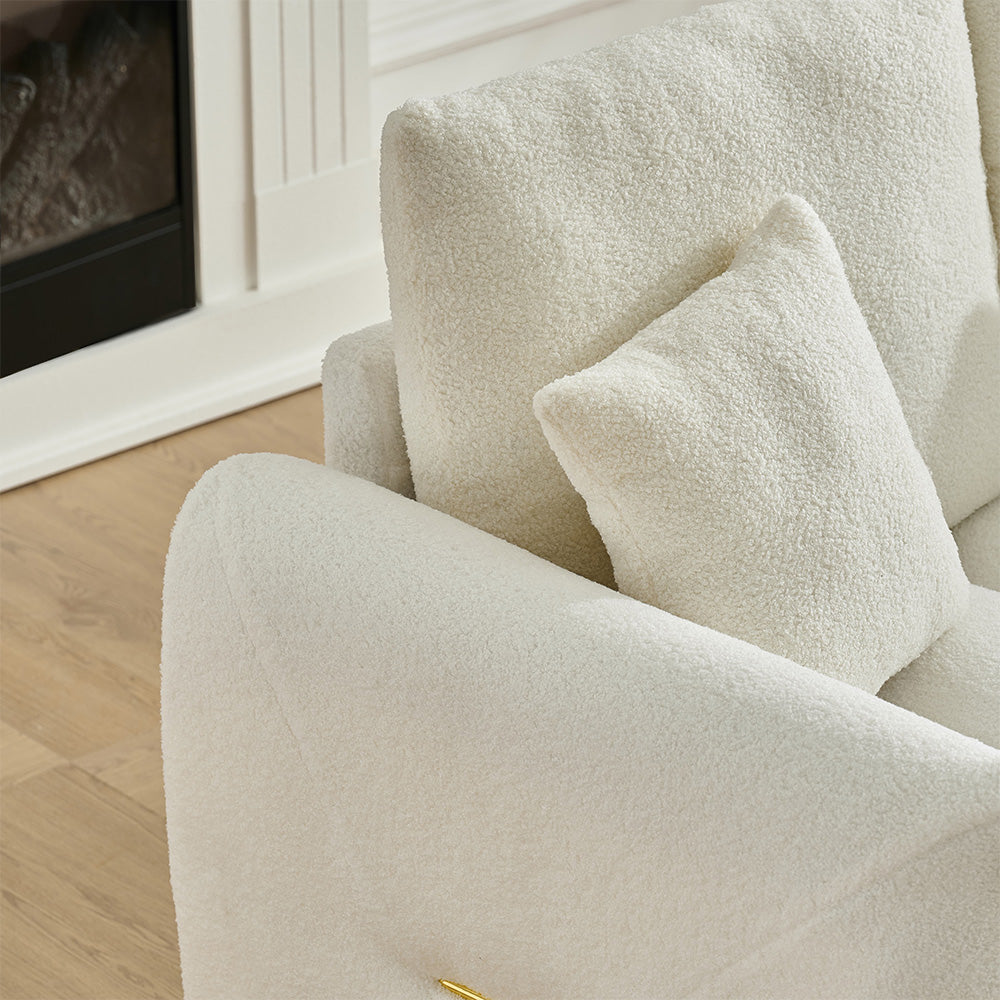 92-inch high-quality teddy fur fabric corner sofa