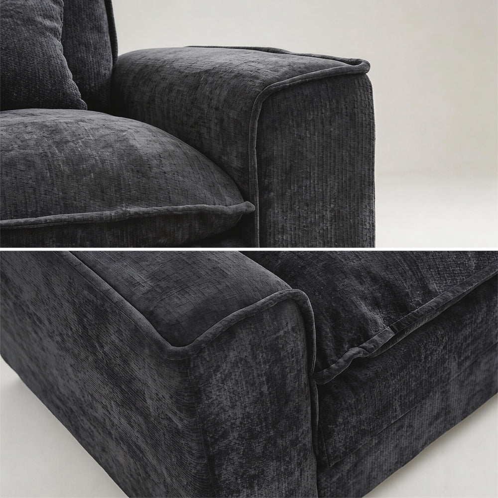 Comfort Combo: Single Sofa and Portable Footstool