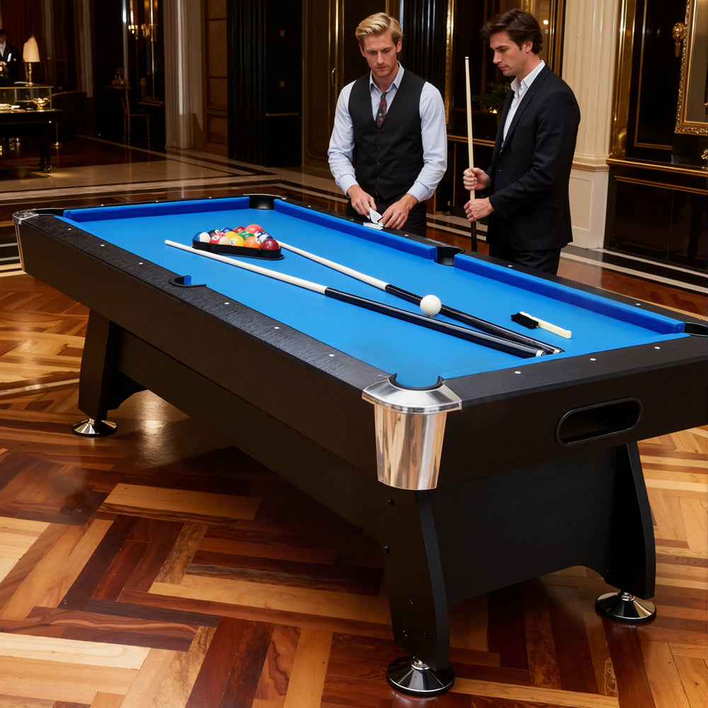 Billiard Table with Velvet tablecloth and Accessories, 7Ft, Blue