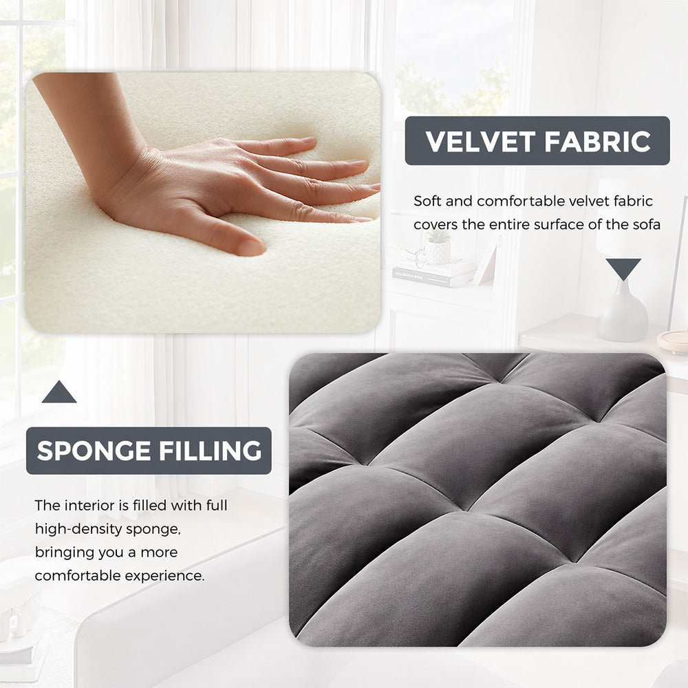 Fashionable Modern and Multi-functional Foldable Velvet Sofa Bed