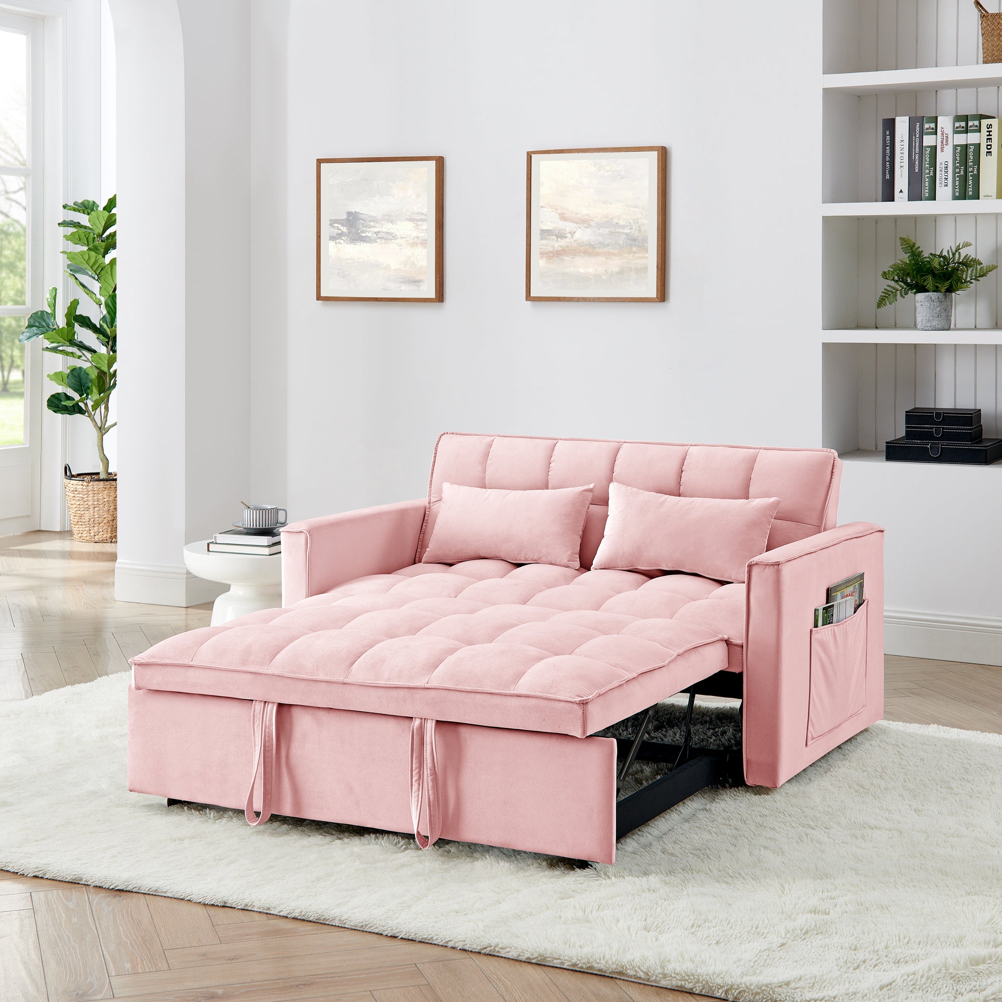 Fashionable Modern and Multi-functional Foldable Velvet Sofa Bed