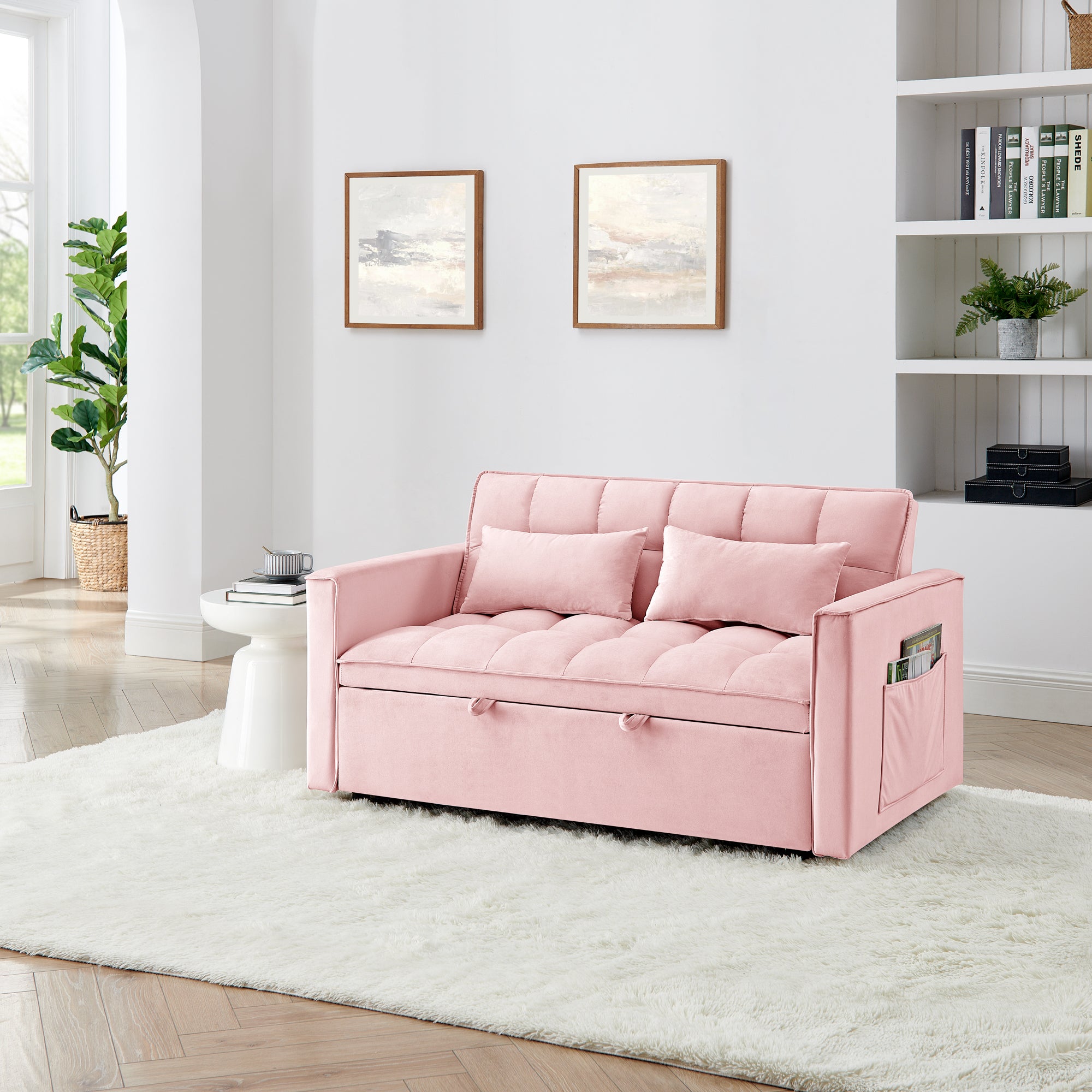 Fashionable Modern and Multi-functional Foldable Velvet Sofa Bed