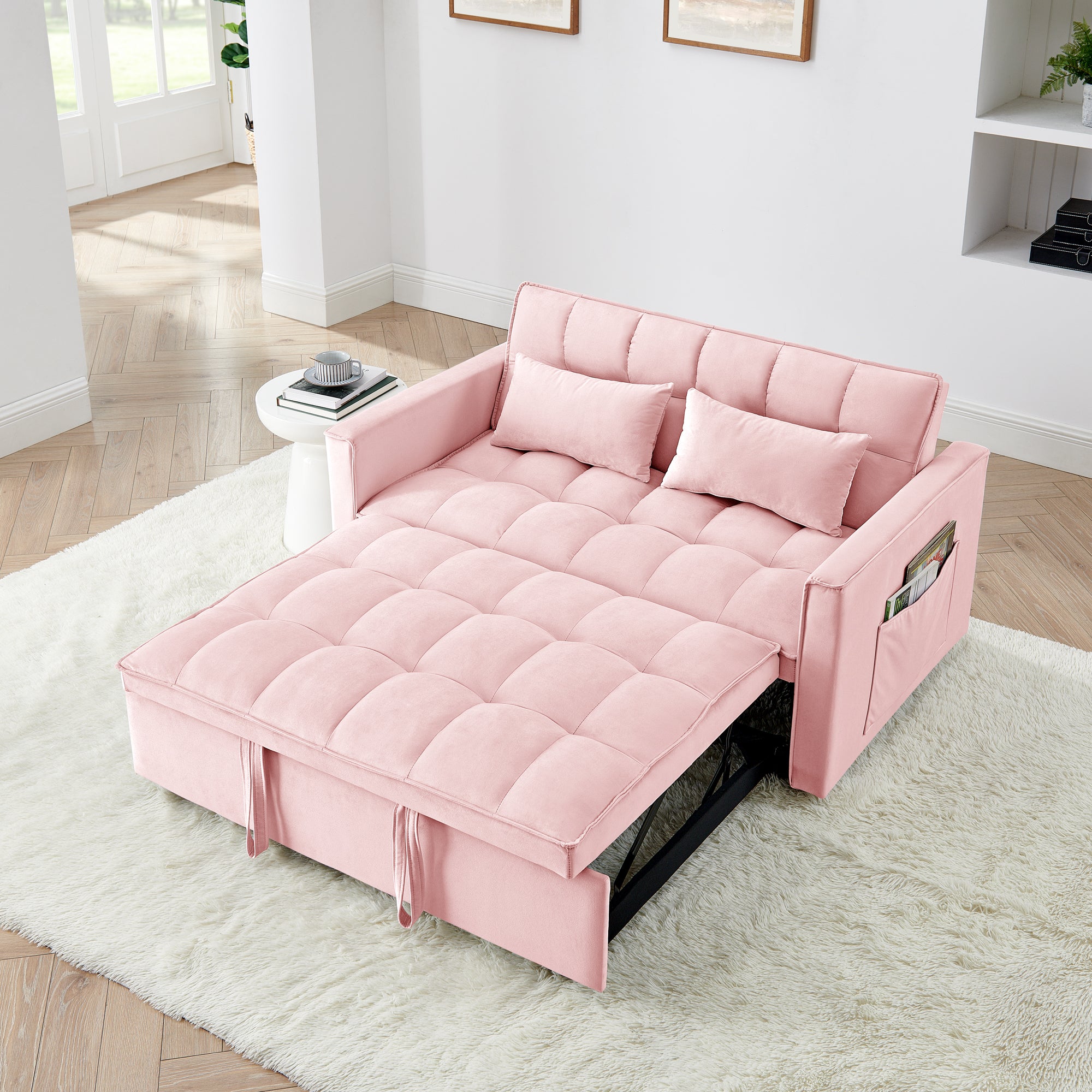 Fashionable Modern and Multi-functional Foldable Velvet Sofa Bed