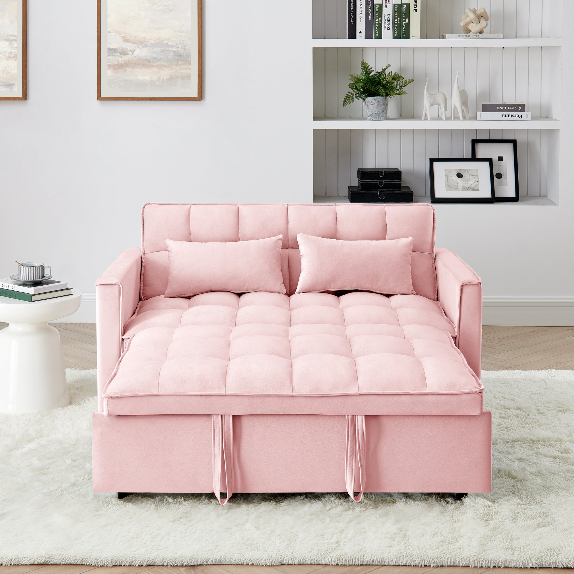 Fashionable Modern and Multi-functional Foldable Velvet Sofa Bed