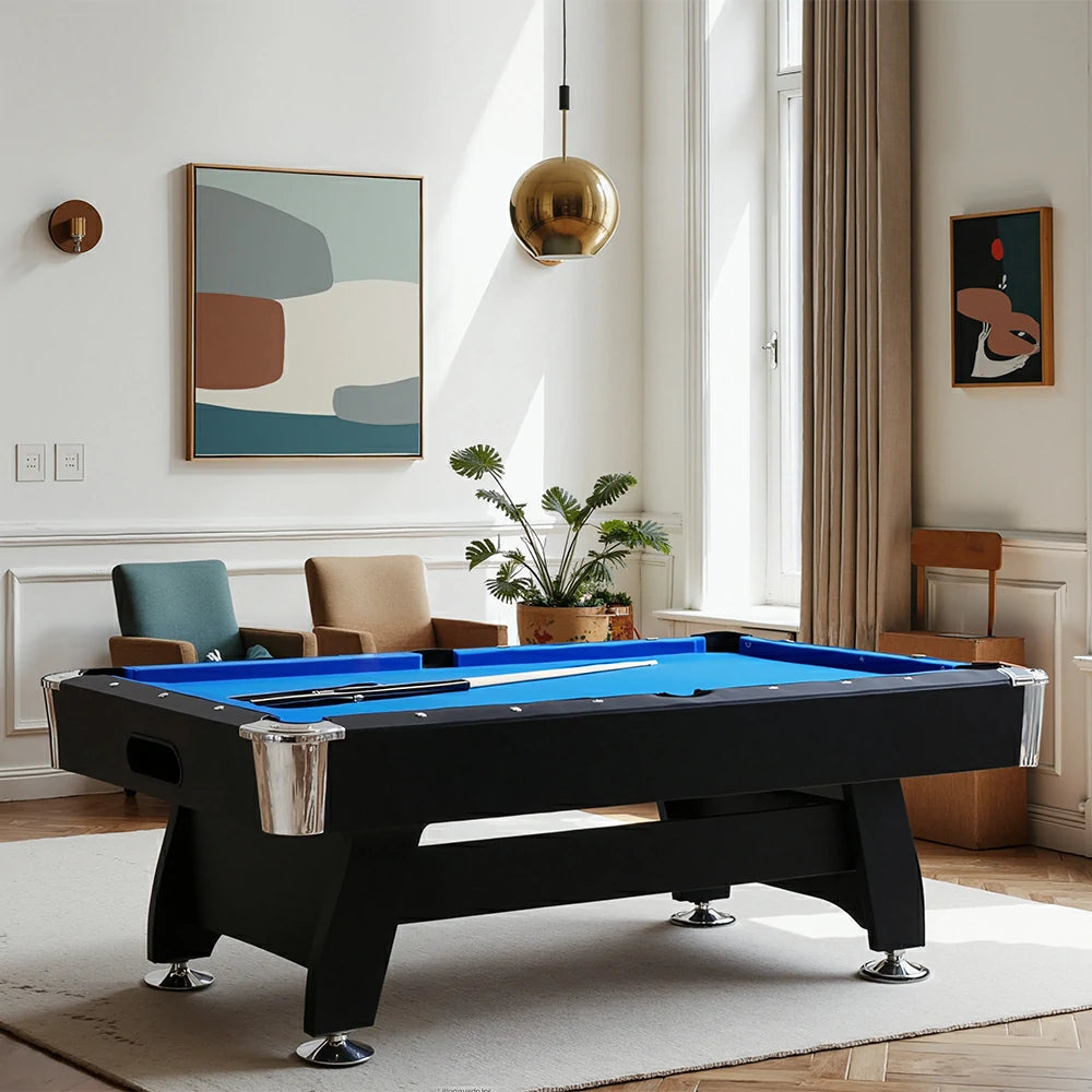 Billiard Table with Velvet tablecloth and Accessories, 7Ft, Blue