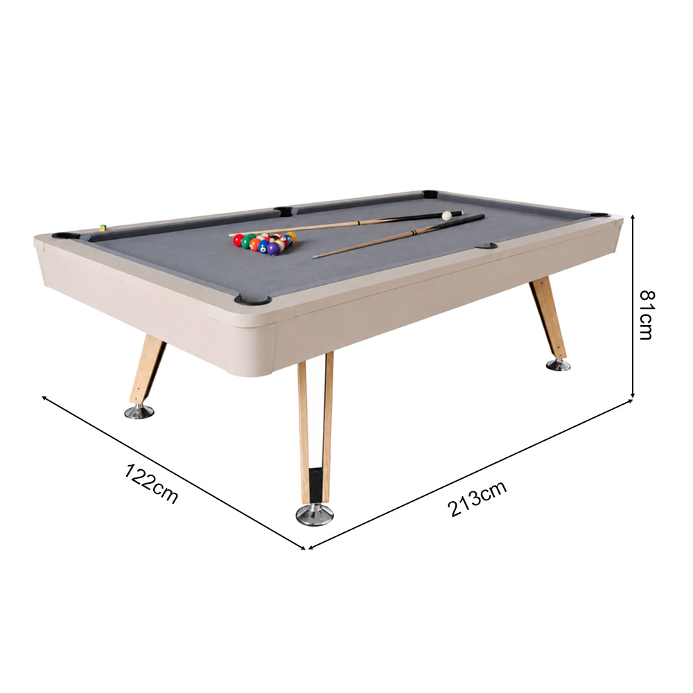 7FT Solid Wood Legs Billiard Pool Table with Full Accessories