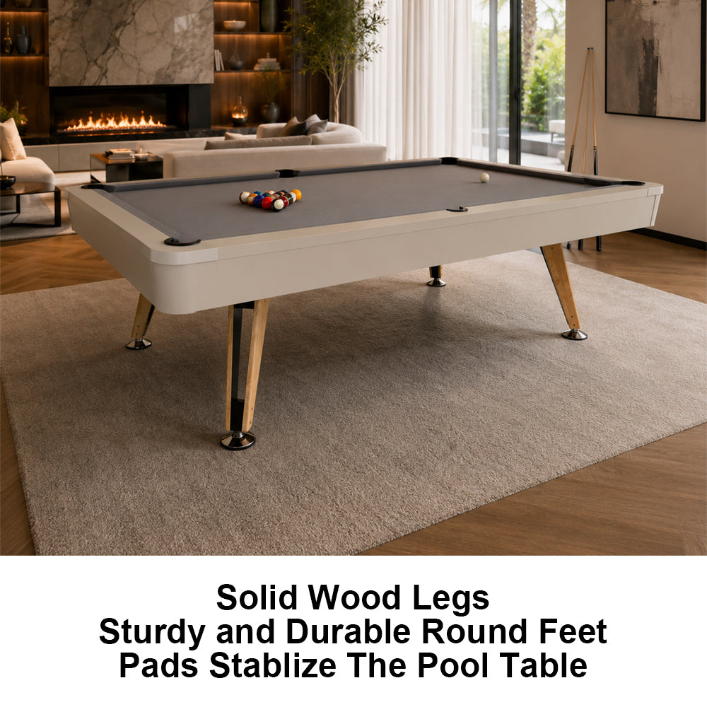 7FT Solid Wood Legs Billiard Pool Table with Full Accessories