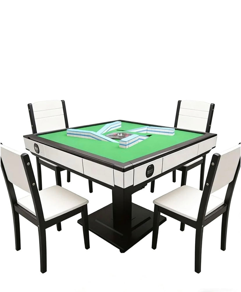 Eeeza Automatic Mahjong Table with 2 Set of Tiles, Green Tabletop