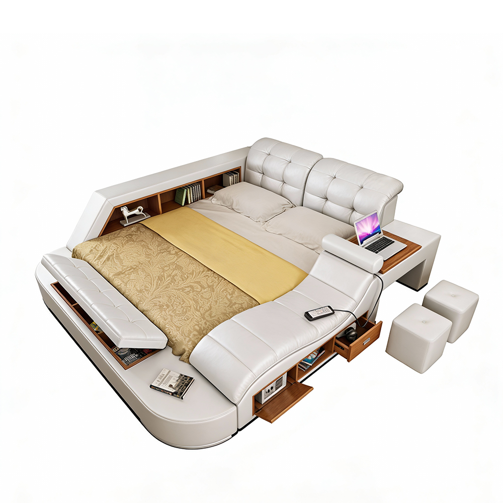 1.5m/1.8m Size Multifunctional Bed With Massage and Mattress