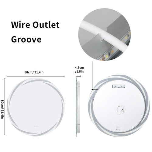Anti-fog LED Bathroom Mirror Backlit HD Vanity Mirror Shatterproof