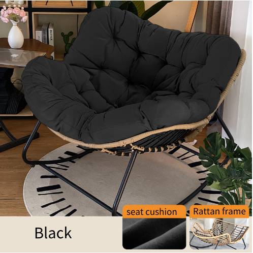 Indoor Outdoor Rocking Chair with Cushion, Oversized Patio Papasan Rocking Chair, Water Resistant Egg Royal Rocking Chair 450Lbs