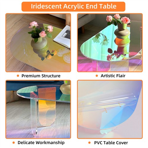 Gorgeous Iridescent Acrylic Side Table Cool Rainbow Coffee Table