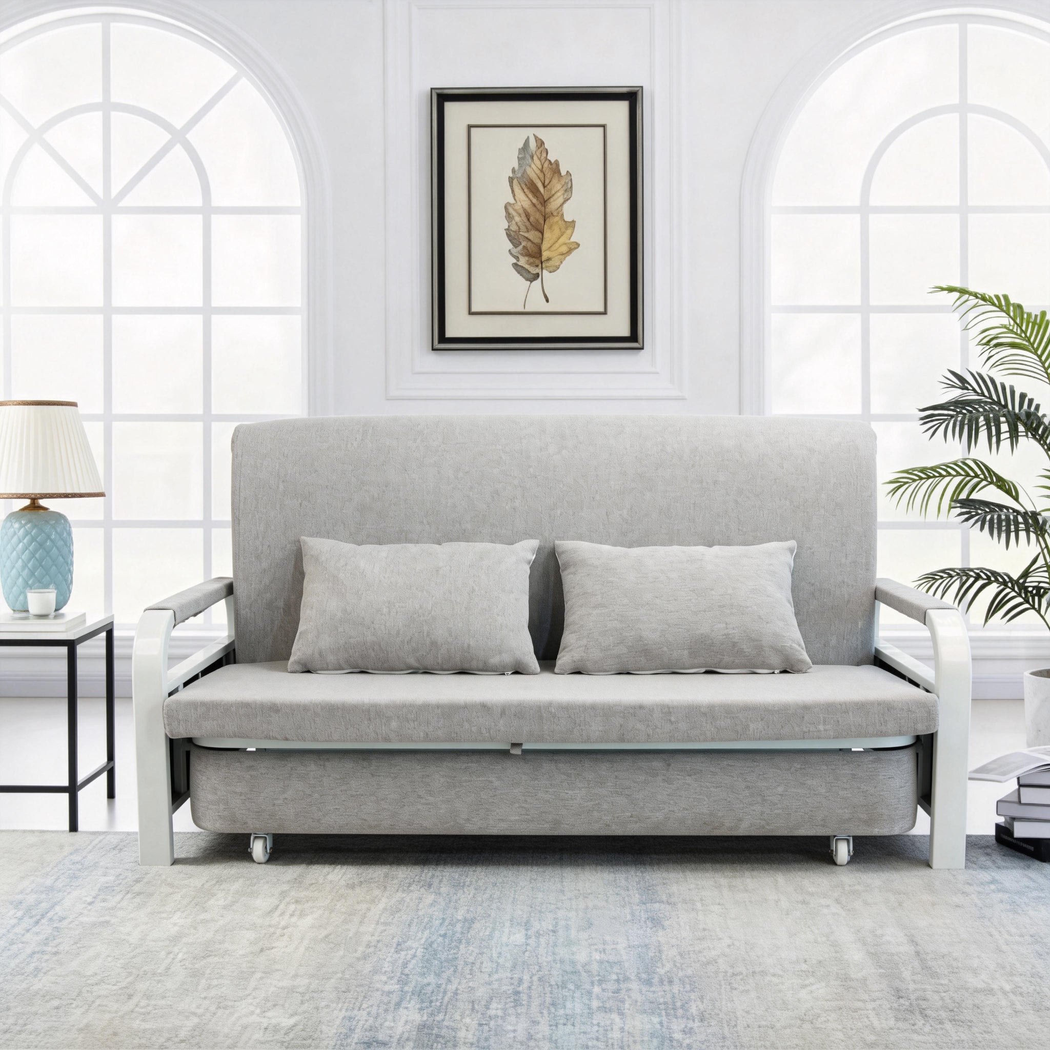 2 In 1 Sofa Bed Beneath Foldable Carbon Hidden Storage Sofa