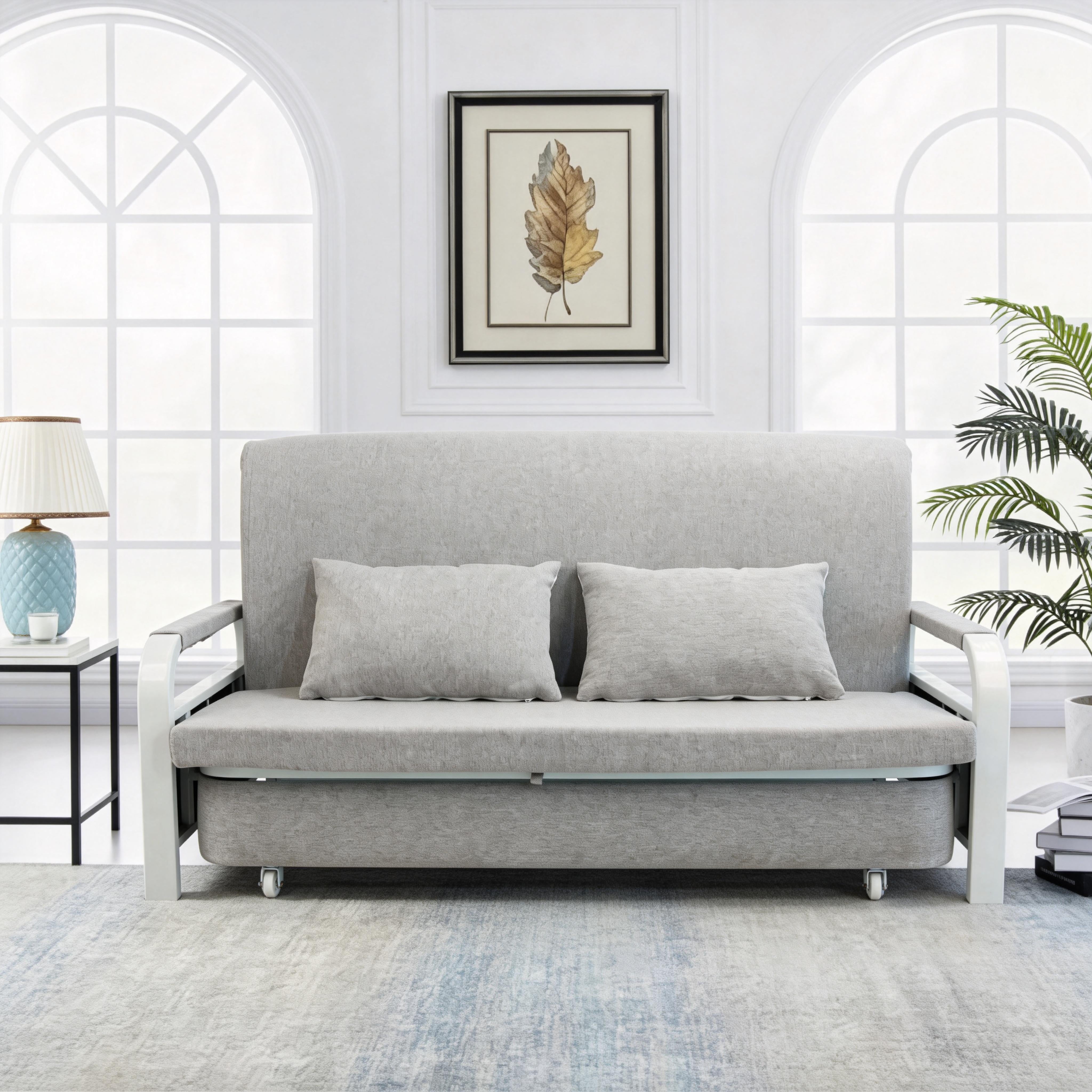 2 In 1 Sofa Bed Beneath Foldable Carbon Hidden Storage Sofa