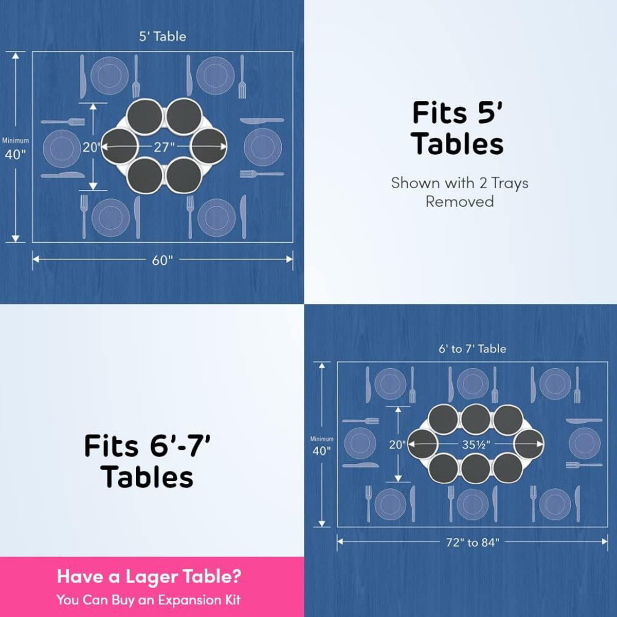 Dining Table Rotating Tray Portable Meal Tray