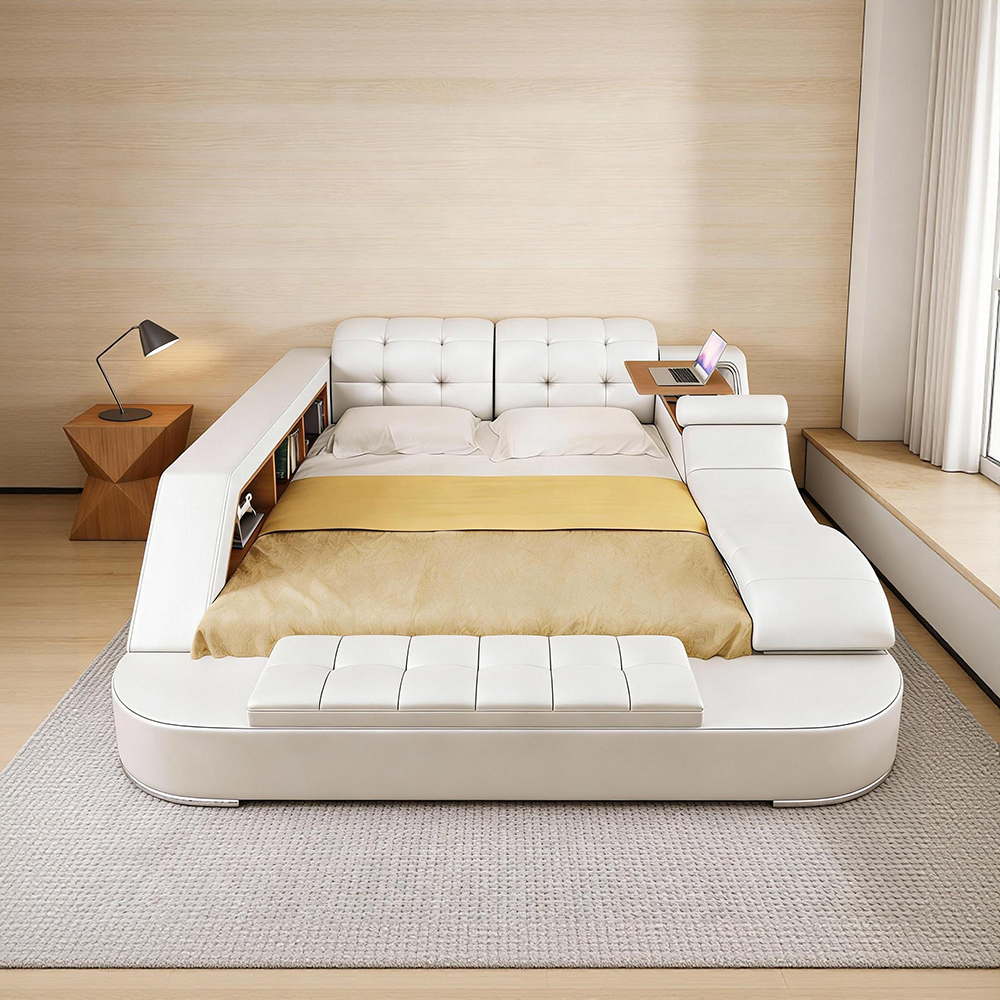 1.5m/1.8m Size Multifunctional Bed With Massage and Mattress