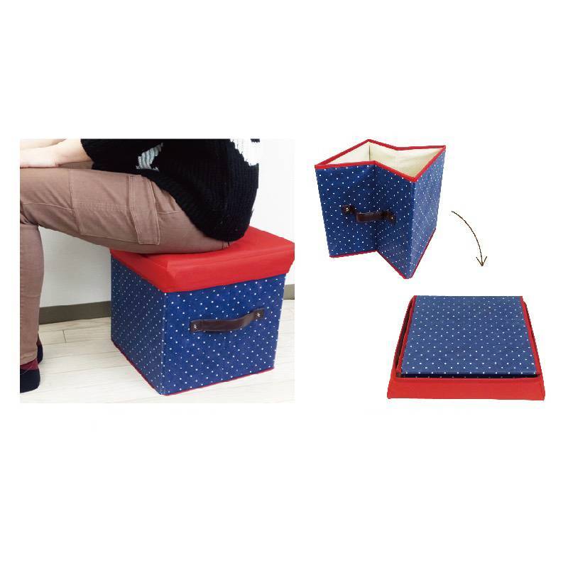 2Pcs Folding Ottoman Storage Stool Cube Footstool Stool Blanket Box With Cover