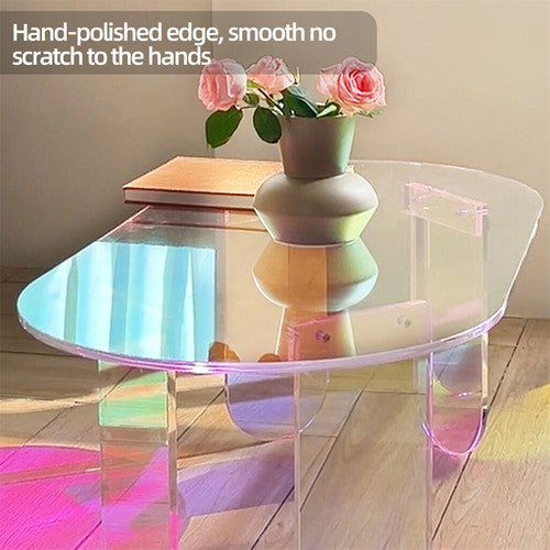 Gorgeous Iridescent Acrylic Side Table Cool Rainbow Coffee Table