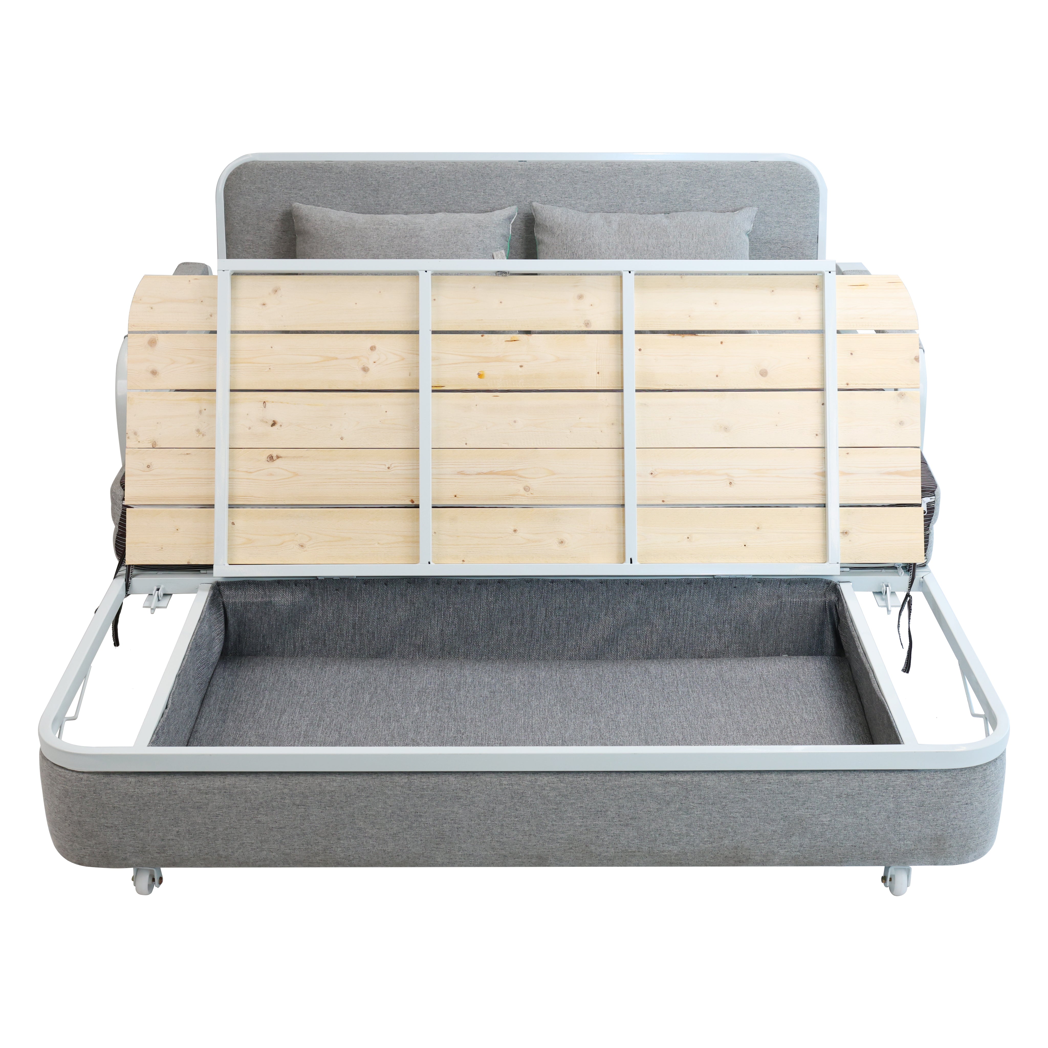 2 In 1 Sofa Bed Beneath Foldable Carbon Hidden Storage Sofa
