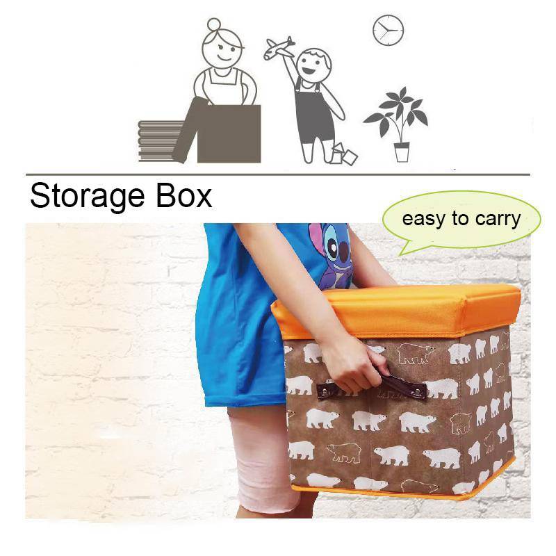 2Pcs Folding Ottoman Storage Stool Cube Footstool Stool Blanket Box With Cover