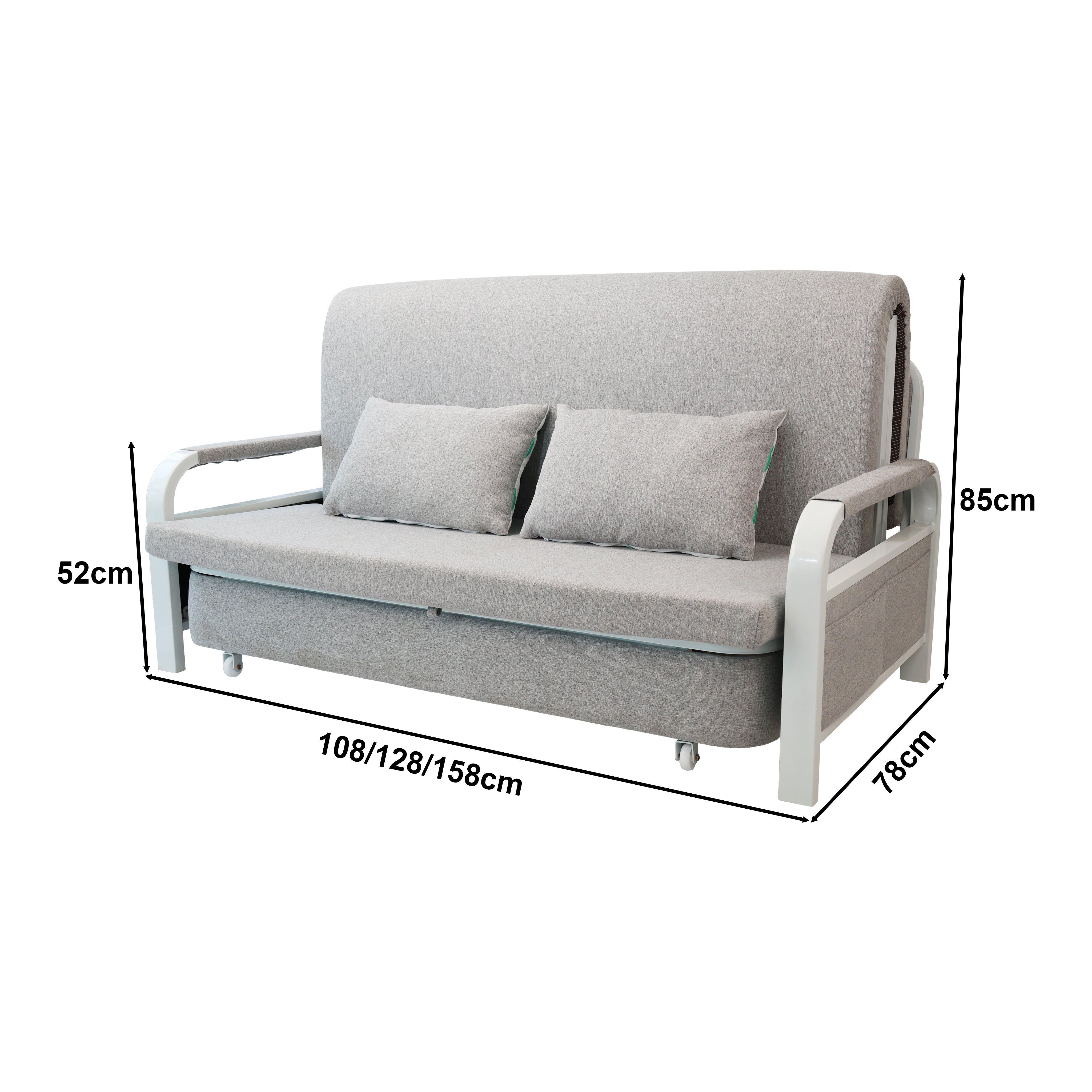 2 In 1 Sofa Bed Beneath Foldable Carbon Hidden Storage Sofa