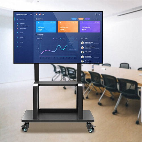 Mobile TV Cart for 32-80" Height Adjustable Rolling Floor TV Stand